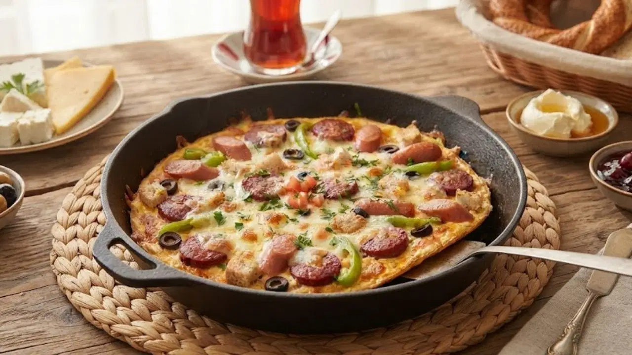 Tek tavada efsane lezzet pizza omlet tarifi 6gGLevLf